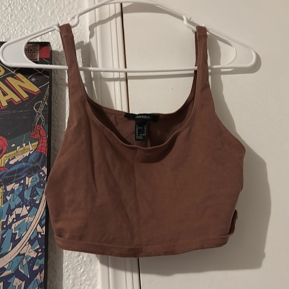 Brown cropped tank top